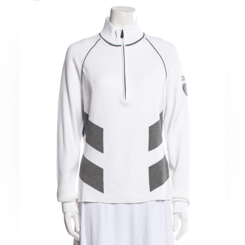 Alp N Rock White and Gray Polo Sweatshirt Long Sleeve